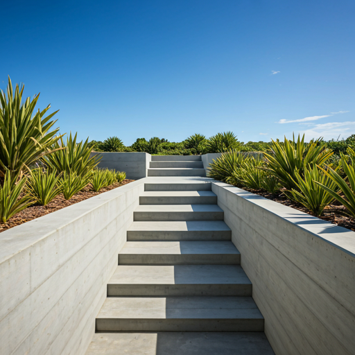 Concrete patio adjoining a contemporary Auckland home